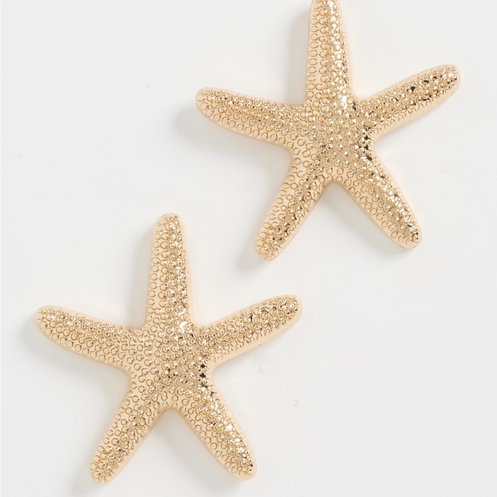 Ettika Gold Statement Starfish Stud Earrings